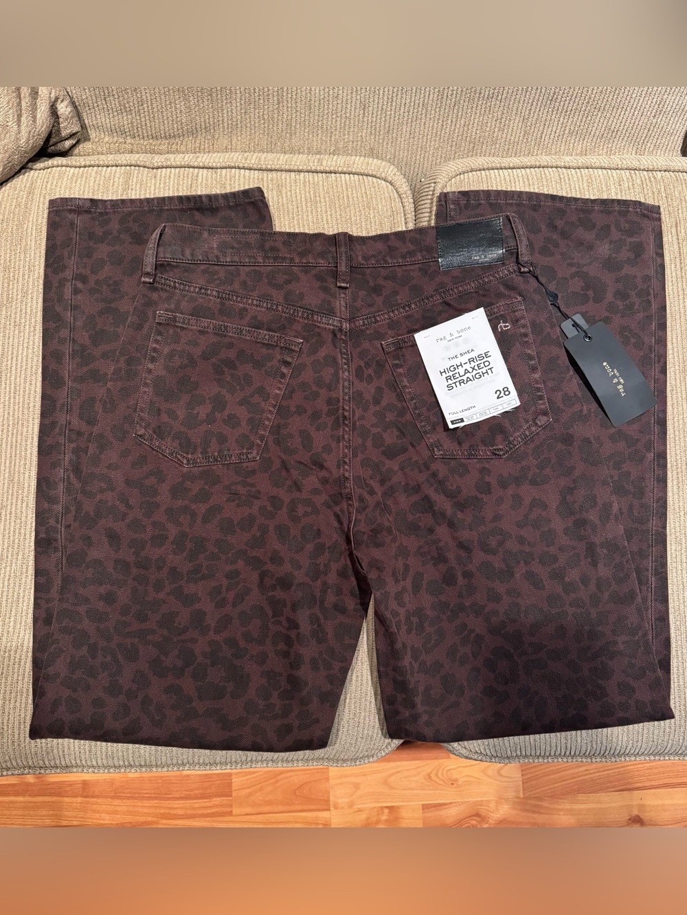 rag & bone Brown Leopard-Print Jeans - Picture 5 of 9